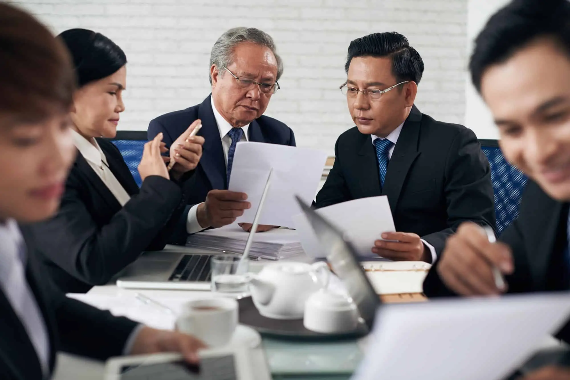 Attorneys reviewing documents