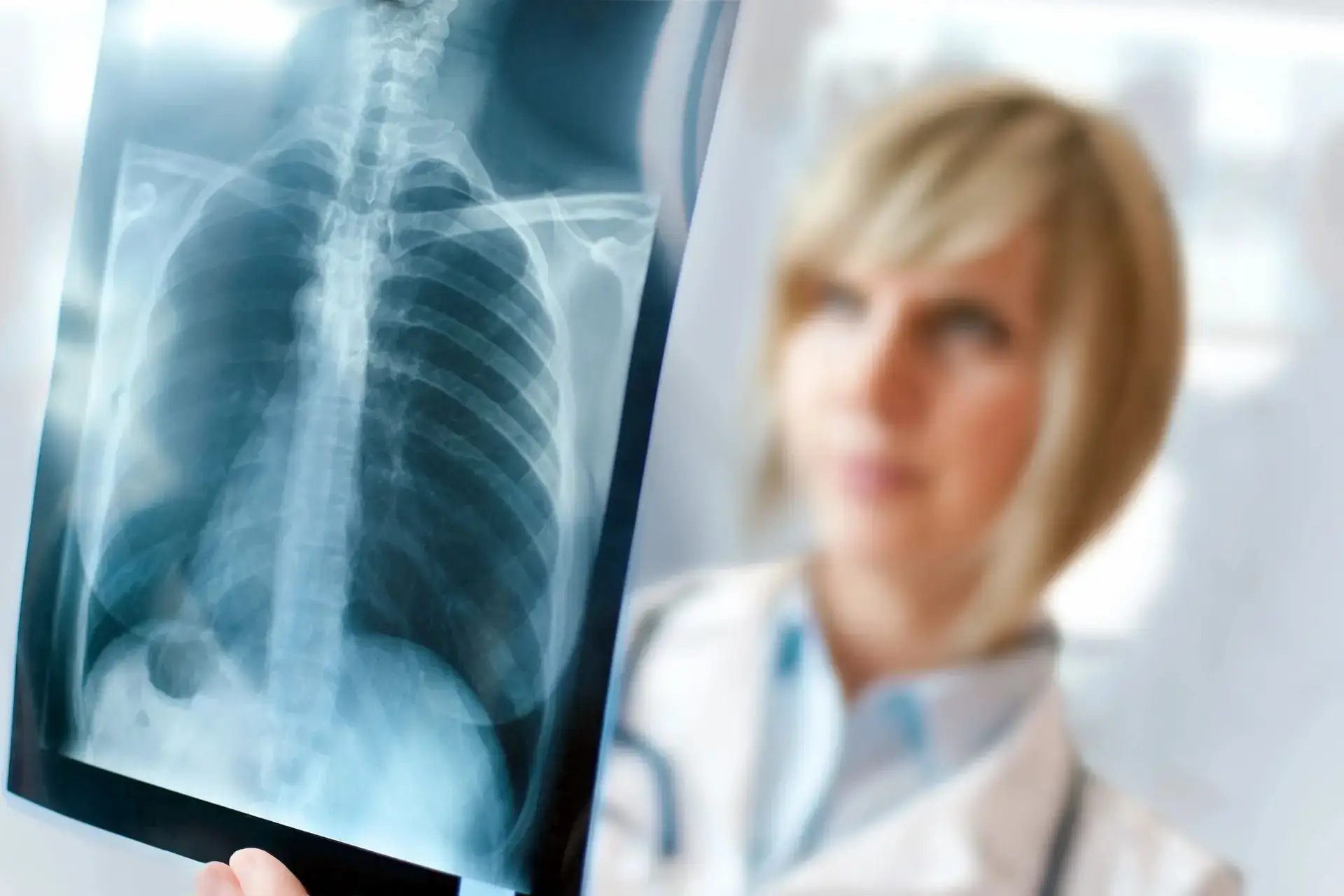 Close-up of a person in a hospital setting